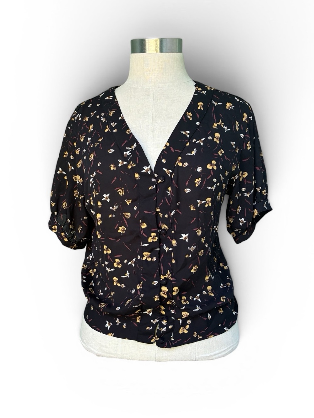 Sienna Sky Black Floral V-Neck Blouse
